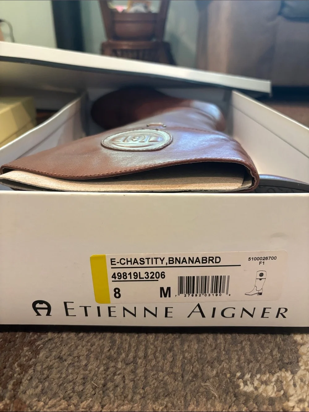 Etienne Aigner Cognac Leather Over-the-Knee Boots
